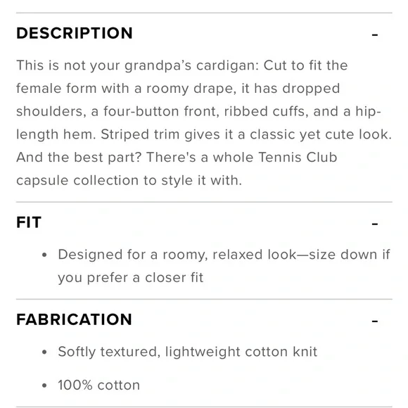 Tennis Club Black and Ivory Knit Cardigan - Picture 3 of 5